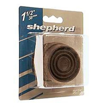 SHEPHERD Shepherd 9077 4 Count 1.75 in. Brown Round Cushioned Rubber Caster Cups 9077